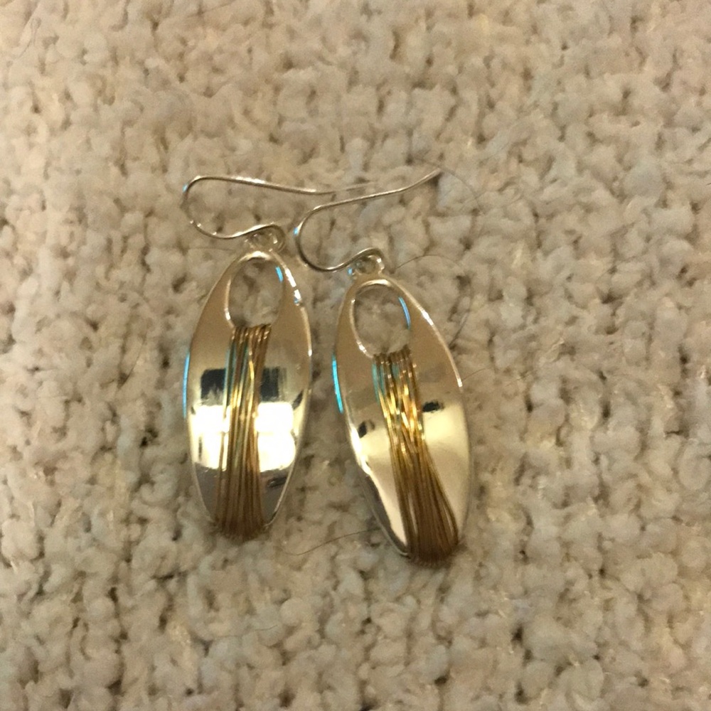 RLM Sterling Silver with Goldtone Wrapped
Wire Earrings - NWOT